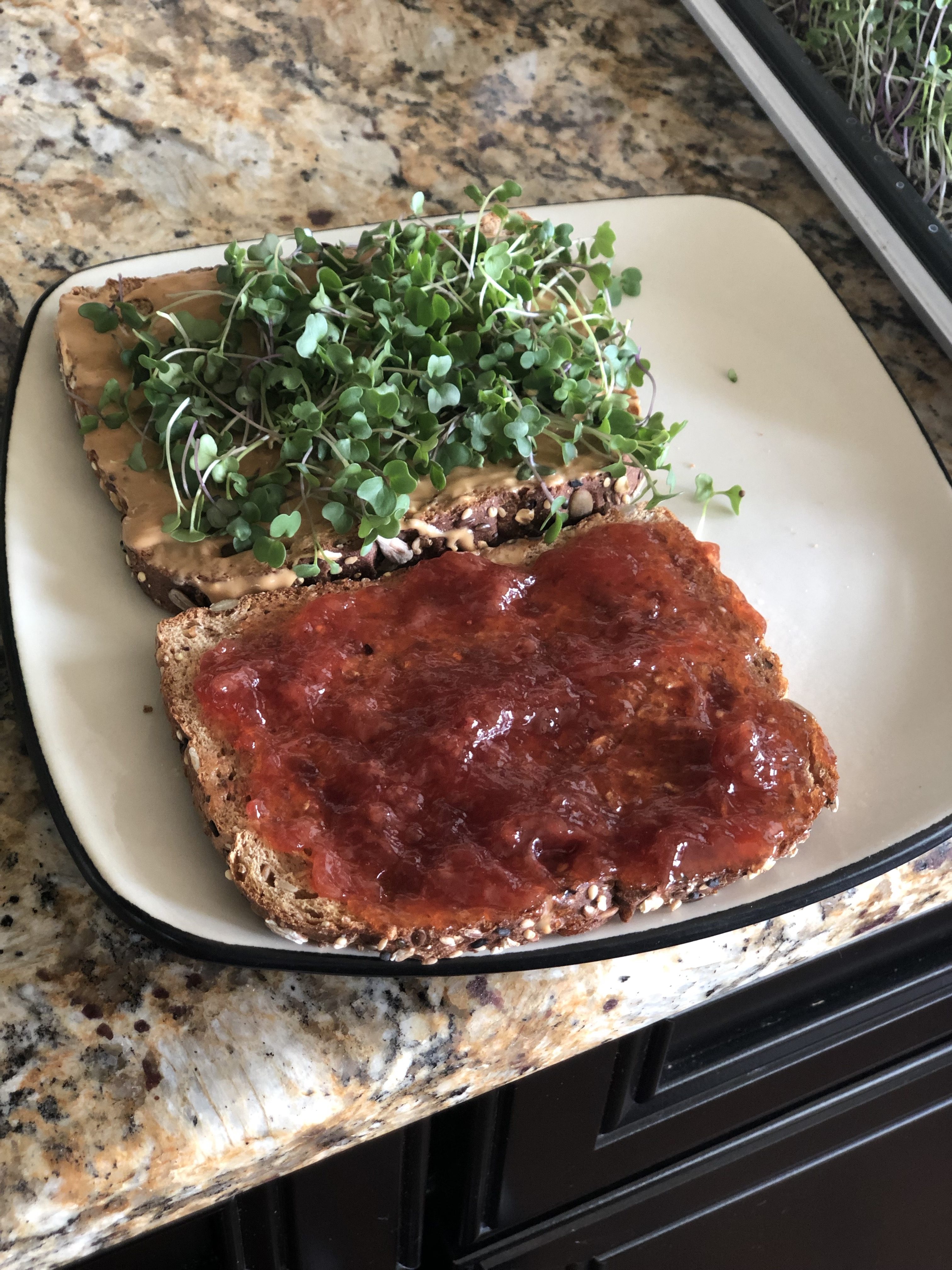 The Super Sammie: PB&J Microgreens Sandwich